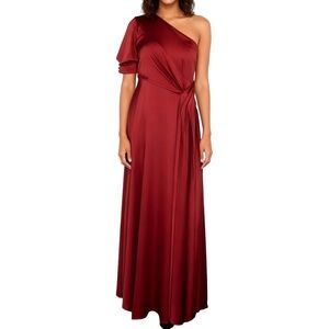 Kay Unger -  Izabella One Shoulder Satin Gown